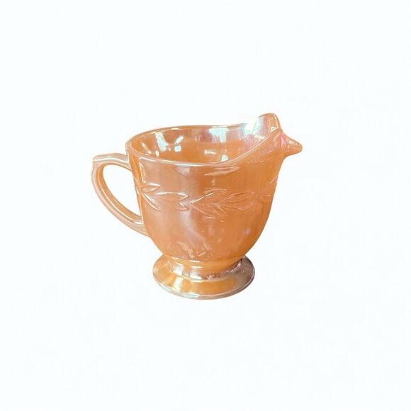 Anchor Hocking Fire King Peach Luster Sugar & Creamer Set - Picture 2 of 4